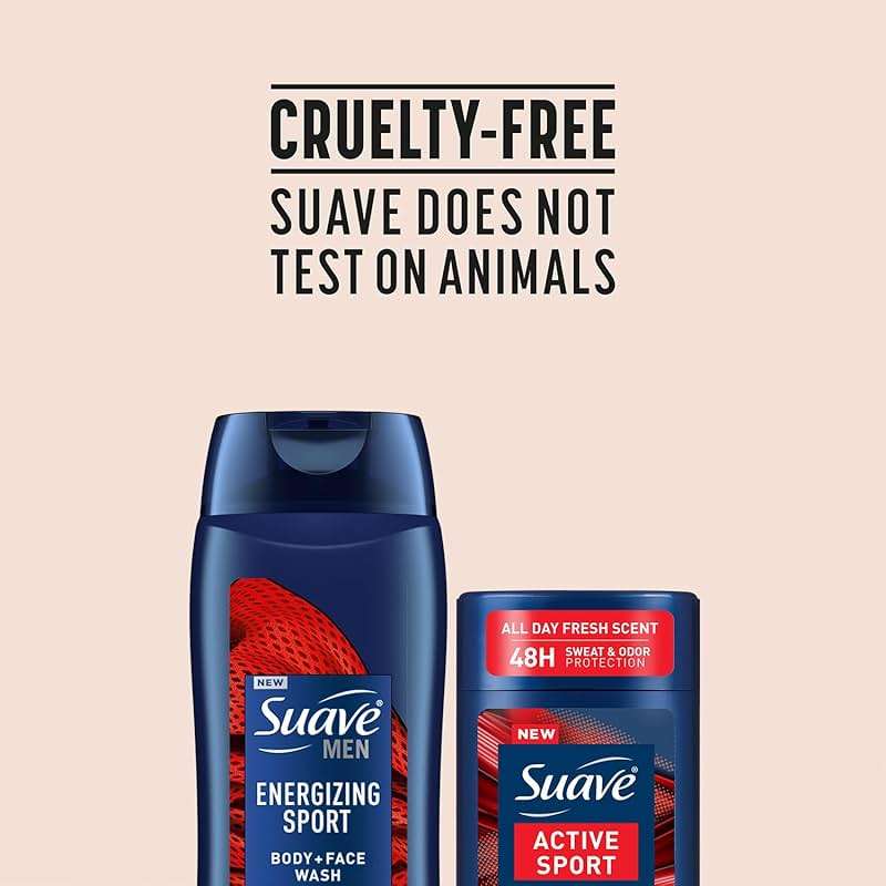Suave Men’s Body Wash, Active Sport + Antiperspirant Deodorant for Men, Active Sport, Bergamot & Wood, 48H Sweat & Odor Protection (2 Piece Set) - Image 8