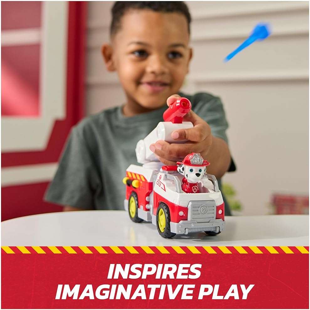 Paw Patrol Fire Rescue: Marshall Rescue Fire Engine with Action Figure & Projectile Launcher & Toy Truck, Kids Toys for Boys & Girls Ages 3 and Up - Image 7