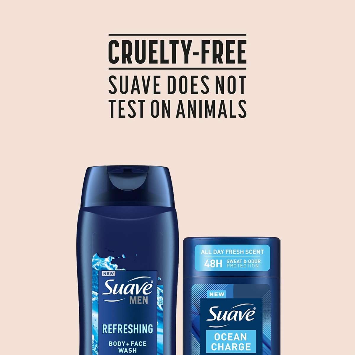 Suave Men’s Body Wash, Refresh + Invisible Solid Ocean Charge Antiperspirant Deodorant Stick, 48H Sweat & Odor Protection (2 Piece Set) - Image 6