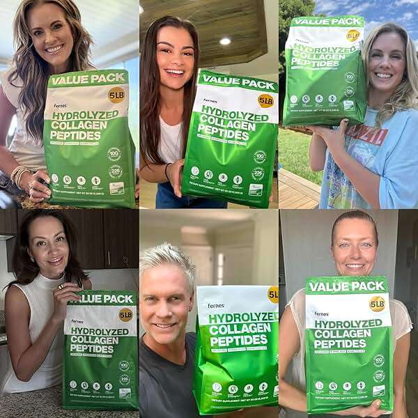 Fernes Collagen Powder for Women Men (5LB) Type I & III Flavorless & Odorless Easy-Mix Hydrolyzed Peptan Protein Peptides Joint Hair Skin & Nail Support Gluten-Free Non-GMO Keto Paleo Grass-Fed Kosher - Image 2