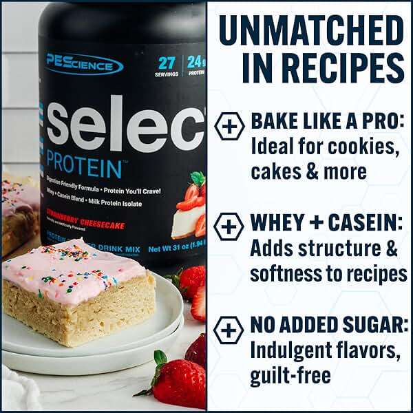 PEScience Select Protein Powder, Whey and Casein Blend, Lean Protein Powder for Women and Men, Low Calorie, Low Carb, Keto Friendly, Gluten Free, Frosted Sugar Cookie - 5 Servings - Image 4