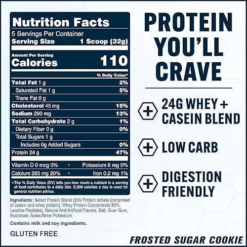 PEScience Select Protein Powder, Whey and Casein Blend, Lean Protein Powder for Women and Men, Low Calorie, Low Carb, Keto Friendly, Gluten Free, Frosted Sugar Cookie - 5 Servings - Image 5