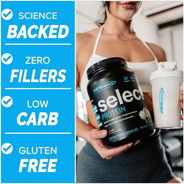 PEScience Select Protein Powder, Whey and Casein Blend, Lean Protein Powder for Women and Men, Low Calorie, Low Carb, Keto Friendly, Gluten Free, Frosted Sugar Cookie - 5 Servings - Image 7