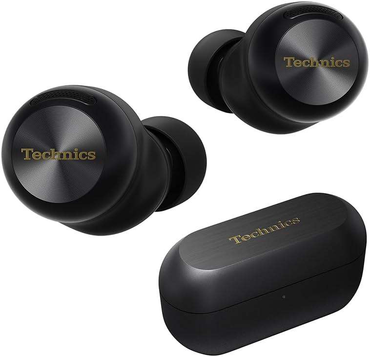 Technics Reference Class Hi-Fi Wireless Ear Buds, Dolby Atmos with Head Tracking, Adaptive Noise Cancelling, 3 Device Multipoint, 10-Hr Battery, Wireless Charging, Improved Fit, EAH-AZ100-K(Black) - Image 1