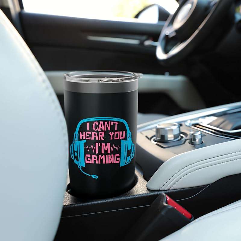 I Can't Hear You I'm Gaming Gamer Men Boys Kids Stainless Steel Insulated Tumbler - Image 2