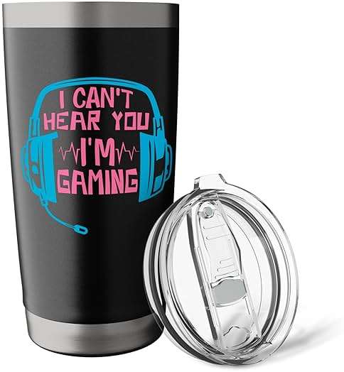 I Can't Hear You I'm Gaming Gamer Men Boys Kids Stainless Steel Insulated Tumbler - Image 6