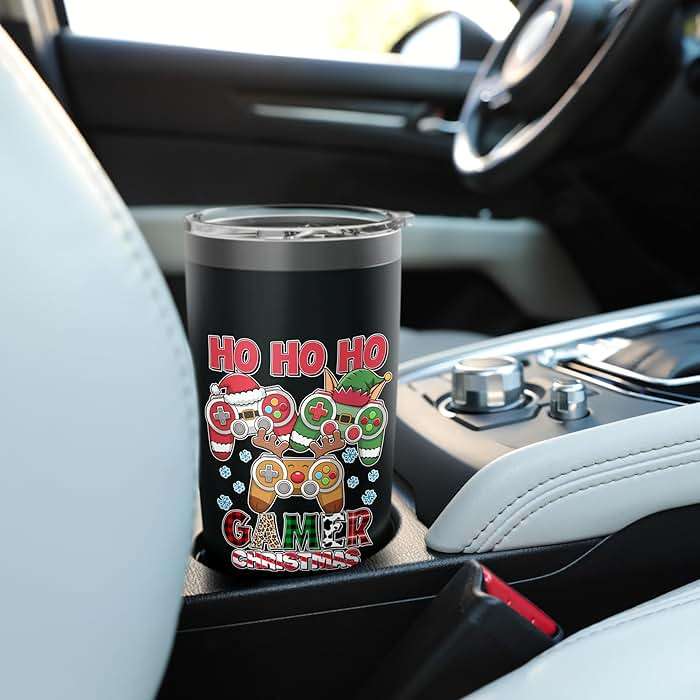 Ho Ho Ho Gamer Christmas Gamer Men Boys Kids Stainless Steel Insulated Tumbler - Image 2