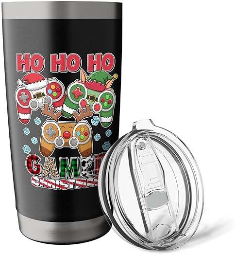 Ho Ho Ho Gamer Christmas Gamer Men Boys Kids Stainless Steel Insulated Tumbler - Image 6
