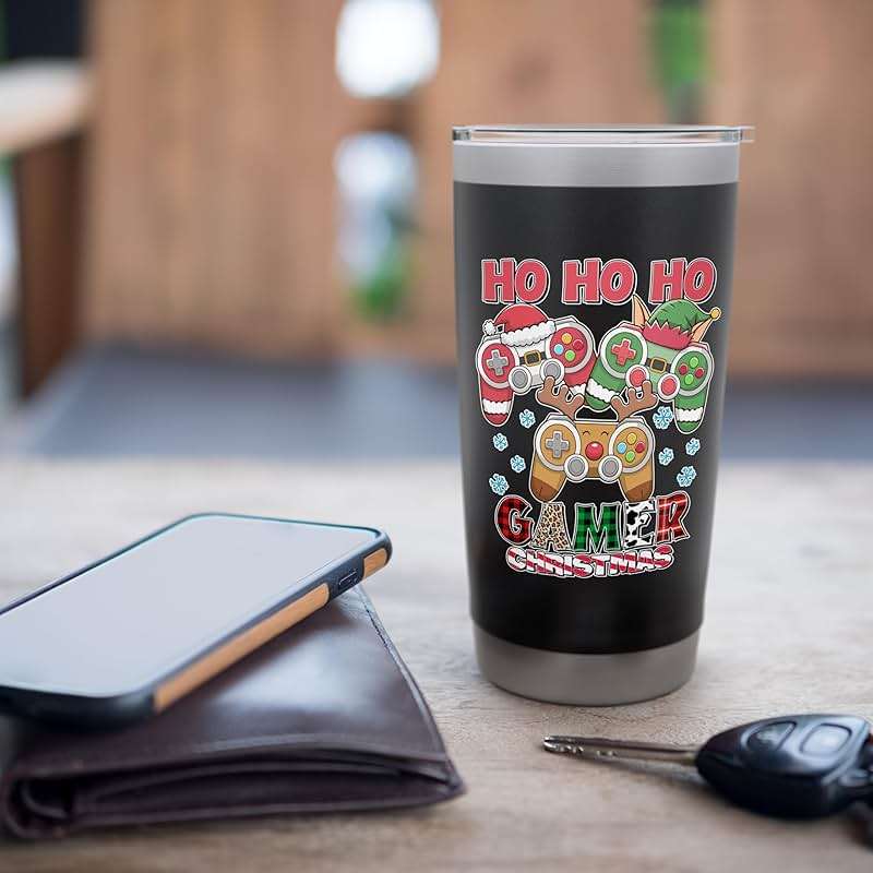 Ho Ho Ho Gamer Christmas Gamer Men Boys Kids Stainless Steel Insulated Tumbler - Image 7