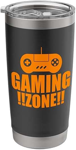 Gaming Zone Funny Gamer Men Boys Kids Stainless Steel Insulated Tumbler - Image 1