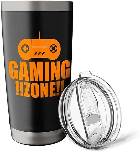 Gaming Zone Funny Gamer Men Boys Kids Stainless Steel Insulated Tumbler - Image 6