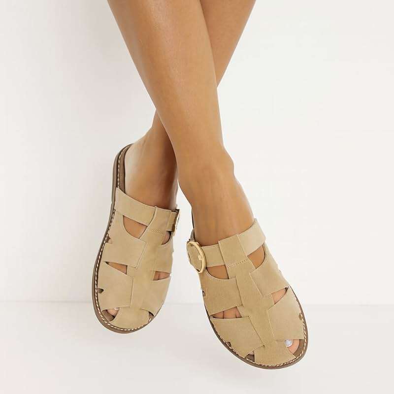 CUSHIONAIRE Benson Fisherman Sandals for Women – Suede Slip On Closed Toe Womens Clogs with Memory Foam Cork Footbed and Arch Support - Image 8