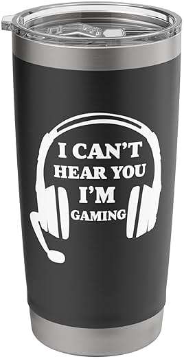 I Can't Hear You I'm Gaming Gamer Men Boys Kids Stainless Steel Insulated Tumbler - Image 1