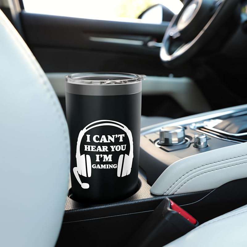 I Can't Hear You I'm Gaming Gamer Men Boys Kids Stainless Steel Insulated Tumbler - Image 2