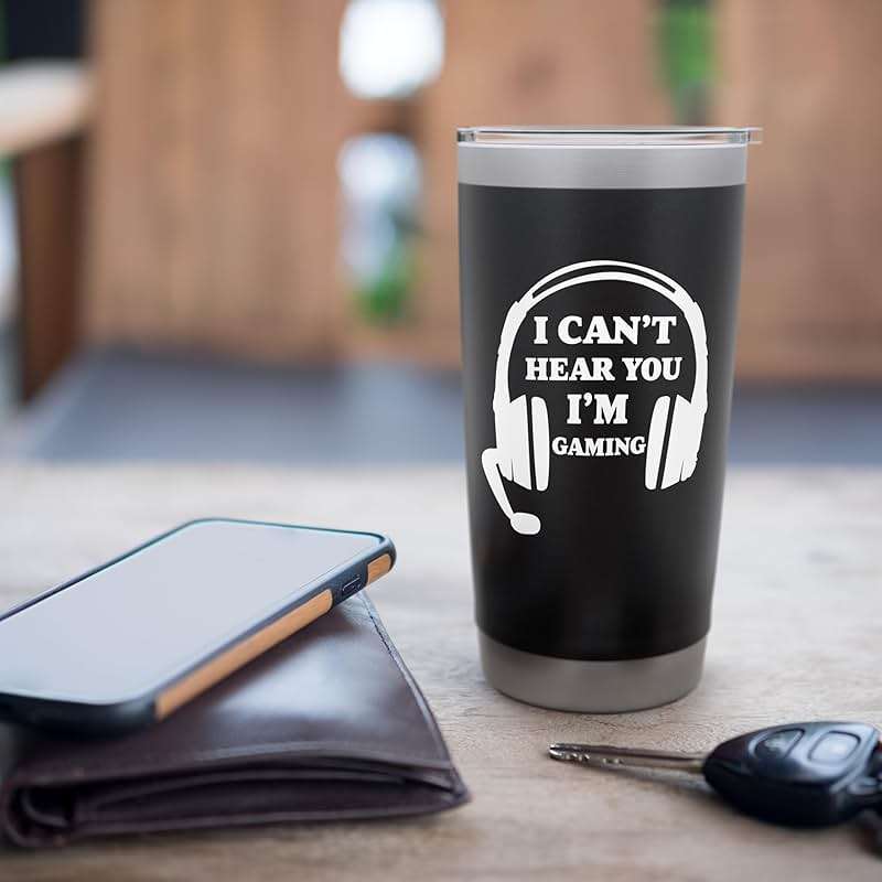 I Can't Hear You I'm Gaming Gamer Men Boys Kids Stainless Steel Insulated Tumbler - Image 7