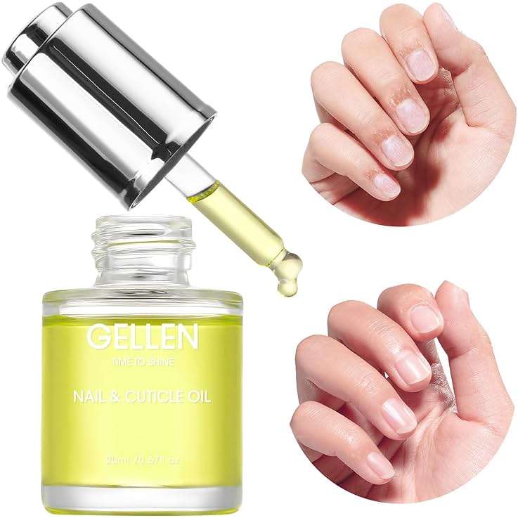 GELLEN Nail Growth Oil, Nail Cuticle Oil for Growth and Strength, Vitamin E Natural Keratin Cuticle Nails Treatment for Hydrating, Nourishing, Strengthening, Repairing, 0.68 Oz - Image 1