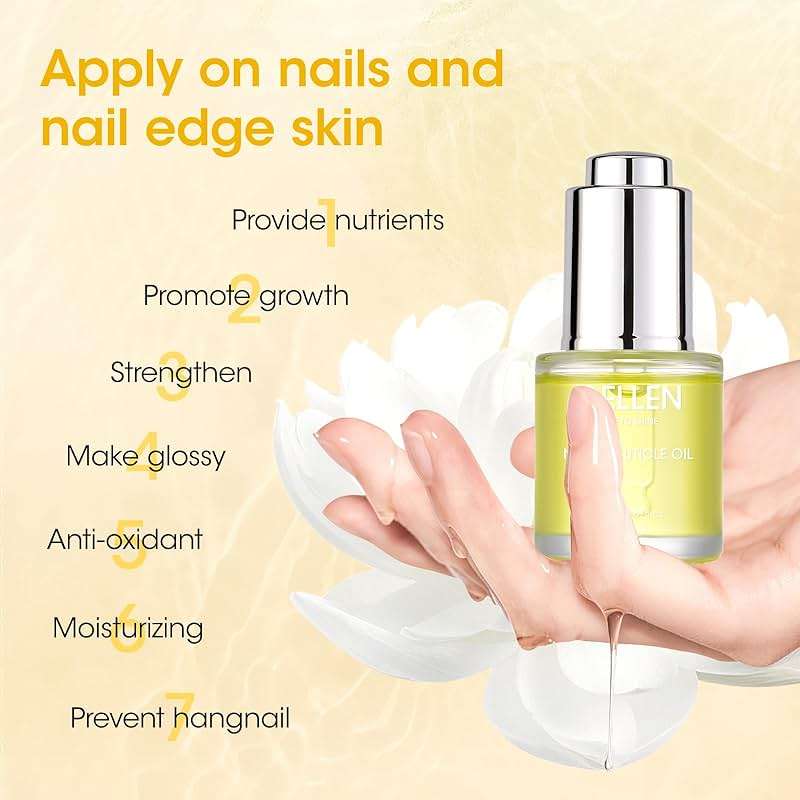 GELLEN Nail Growth Oil, Nail Cuticle Oil for Growth and Strength, Vitamin E Natural Keratin Cuticle Nails Treatment for Hydrating, Nourishing, Strengthening, Repairing, 0.68 Oz - Image 3
