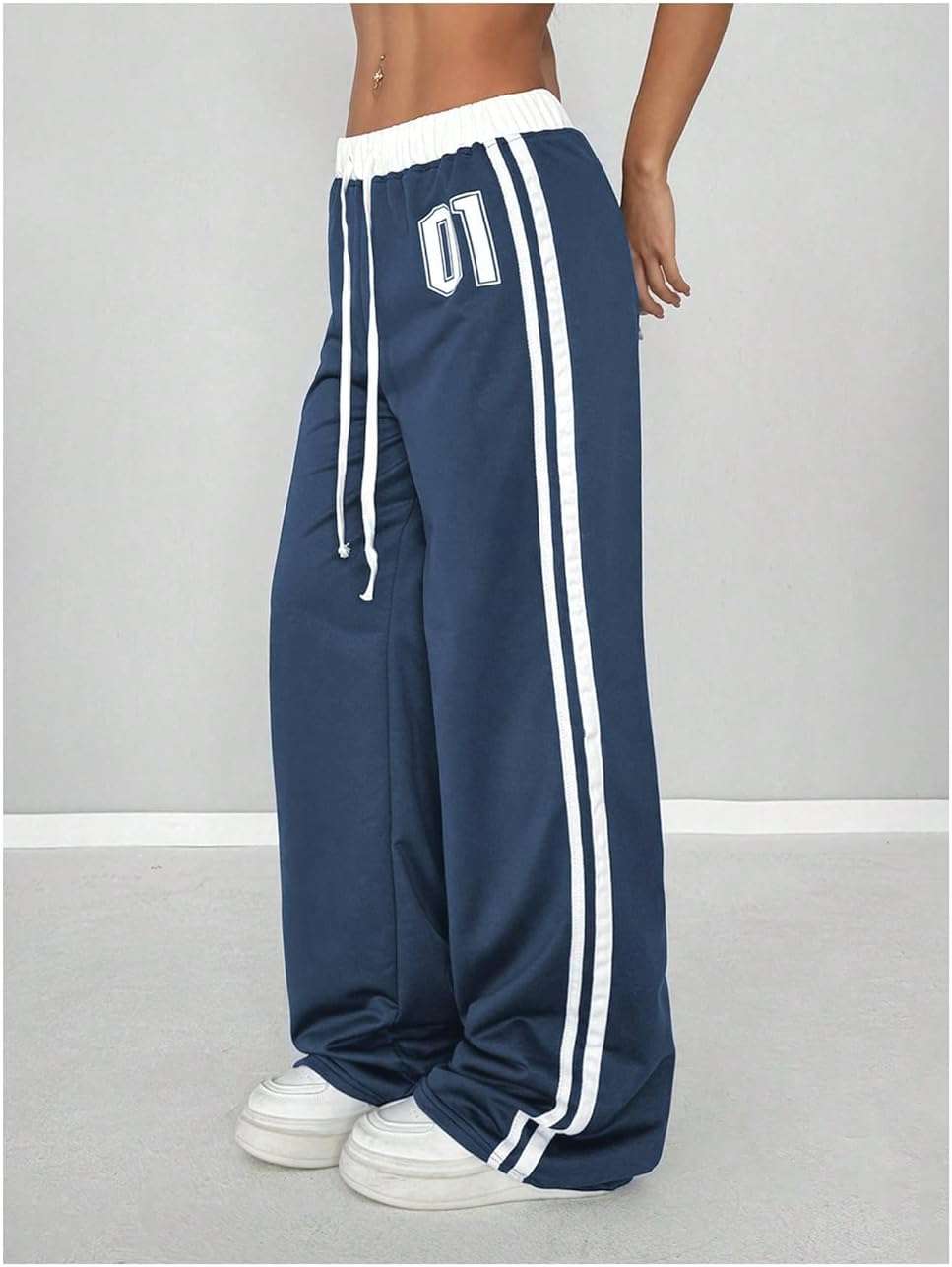 SOLY HUX Women's Baggy Sweatpants Wide Leg Ed Hardy Sweatpant Y2k Drawstring Pants Streetwear - Image 2