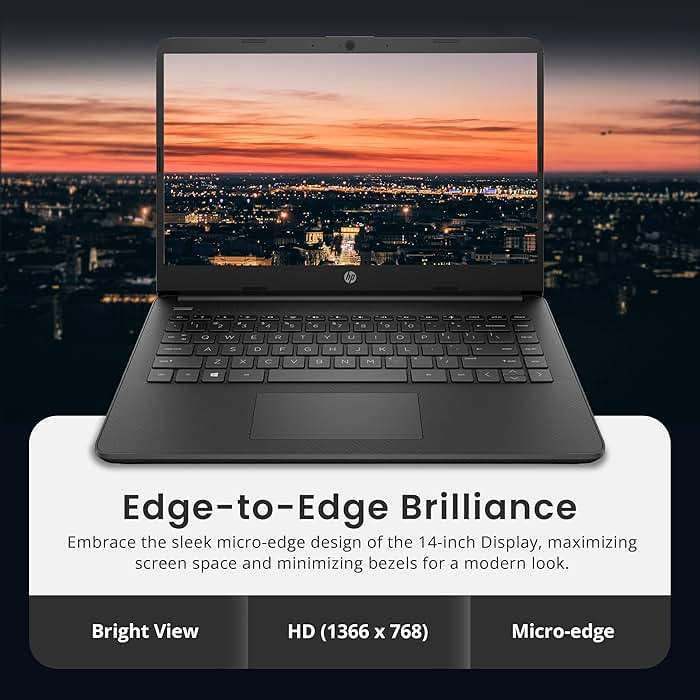 HP Flagship 14" HD Laptop with 1 Year Office 365 | 16GB RAM | 1.28TB Storage(128GB EMMC & 160GB Docking Station Set & 1TB Cloud Storage) | Intel 4-Core Processor | Webcam | Wi-Fi | Windows 11 | Black - Image 4
