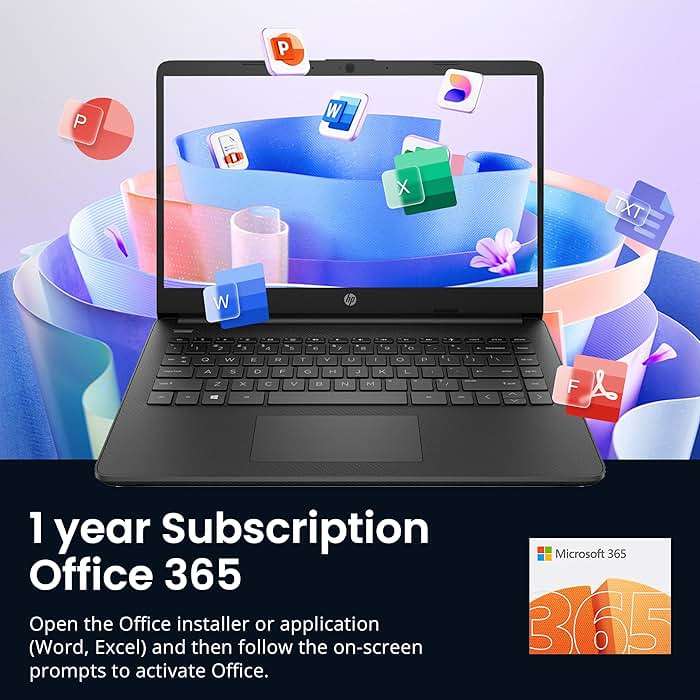 HP Flagship 14" HD Laptop with 1 Year Office 365 | 16GB RAM | 1.28TB Storage(128GB EMMC & 160GB Docking Station Set & 1TB Cloud Storage) | Intel 4-Core Processor | Webcam | Wi-Fi | Windows 11 | Black - Image 5