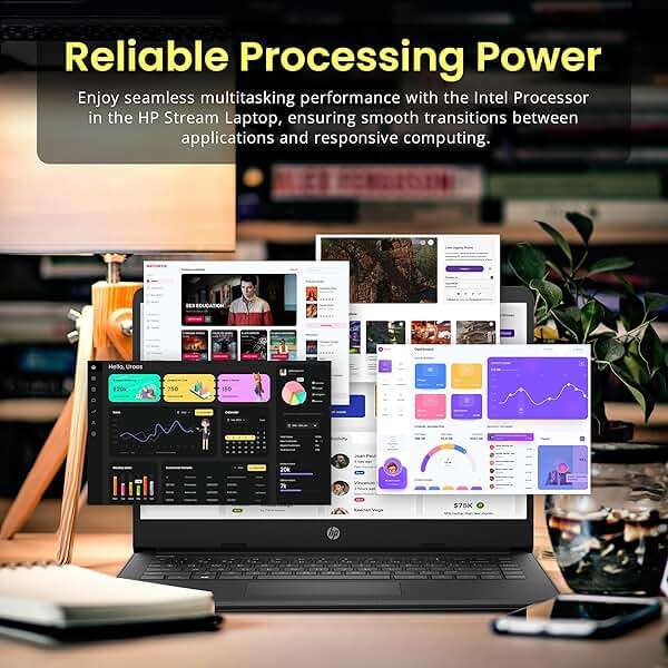 HP Flagship 14" HD Laptop with 1 Year Office 365 | 16GB RAM | 1.28TB Storage(128GB EMMC & 160GB Docking Station Set & 1TB Cloud Storage) | Intel 4-Core Processor | Webcam | Wi-Fi | Windows 11 | Black - Image 7
