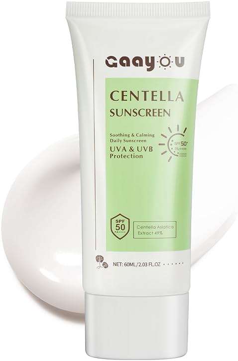 Centella Sunscreen SPF50 PA++++ Calming Moisture Facial Sunscreen Centella Asiatica Korean Sunscreen Matte No White Cast Face Sun Screen for Oily Sensitive Skin - Image 1