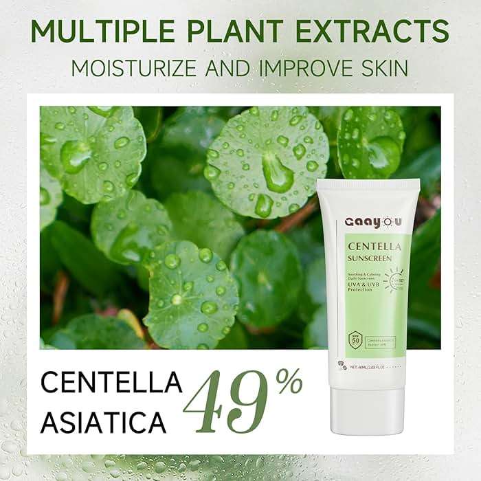 Centella Sunscreen SPF50 PA++++ Calming Moisture Facial Sunscreen Centella Asiatica Korean Sunscreen Matte No White Cast Face Sun Screen for Oily Sensitive Skin - Image 3