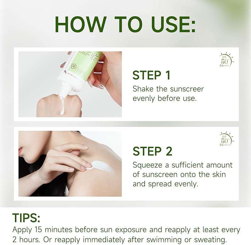 Centella Sunscreen SPF50 PA++++ Calming Moisture Facial Sunscreen Centella Asiatica Korean Sunscreen Matte No White Cast Face Sun Screen for Oily Sensitive Skin - Image 7