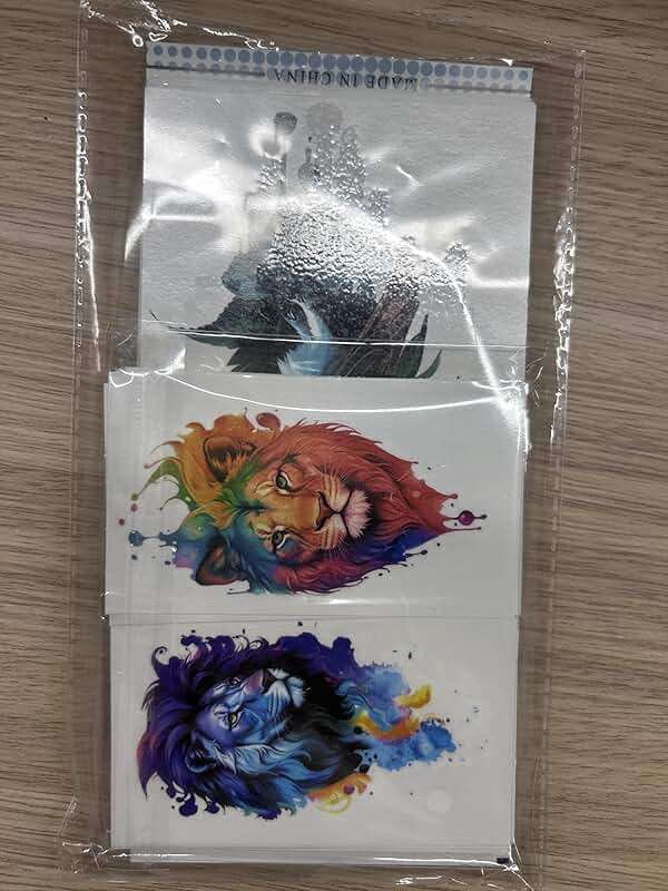 77 Sheets Flower Lion Tiger Temporary Tattoo for Women Men, 17 Sheets Half Arm Large Cat Owl Parrot Fake Tattoos, 60 Sheets Snake Wolf Feather Tiny for Adult Kids Body Tattoos Stickers Realistic - Image 8