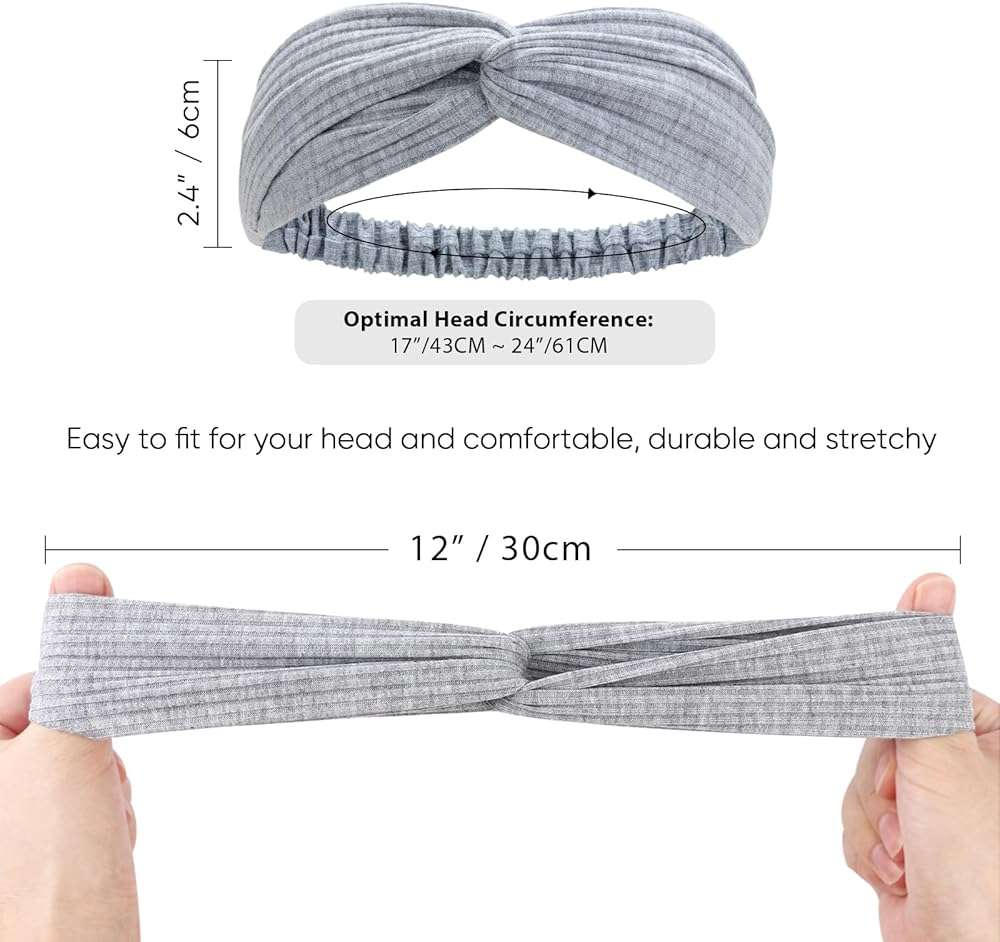 AQOKKA Elastic Knotted Headbands for Women Cloth Head Hair Bands for Women's Hair Non Slip Boho Wrap Twisted Hair Accessories - Image 2