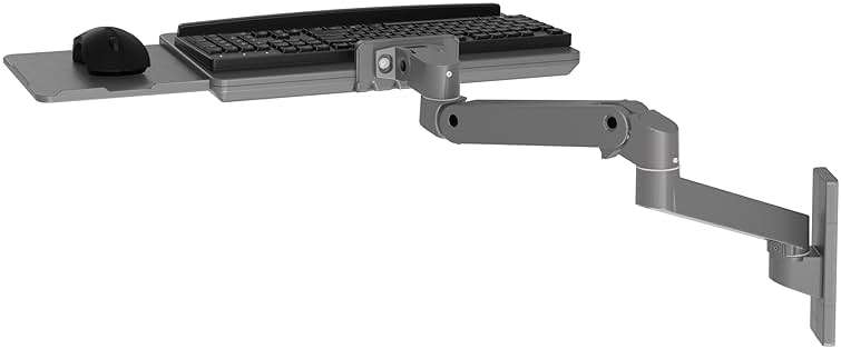 Ergotron – Upgraded LX Pro Premium Keyboard Arm, Wall Mount Adjustable Keyboard Tray – Dark Grey - Image 3
