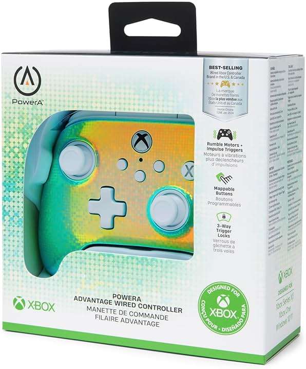 PowerA Advantage Wired Controller for Xbox Series X|S - Disco Ball, gamepad, wired video game controller, gaming controller, USB-C, Works with Xbox One, Officially Licensed - Image 8