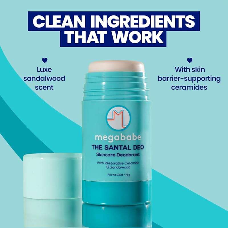 Megababe Skincare Deodorant - The Santal Deo with 72 hour Odor Protection | Summer and Hot Weather Essential | Restorative Ceramide & Sandalwood | Aluminum-Free, All Natural | 2.6 oz - Image 3