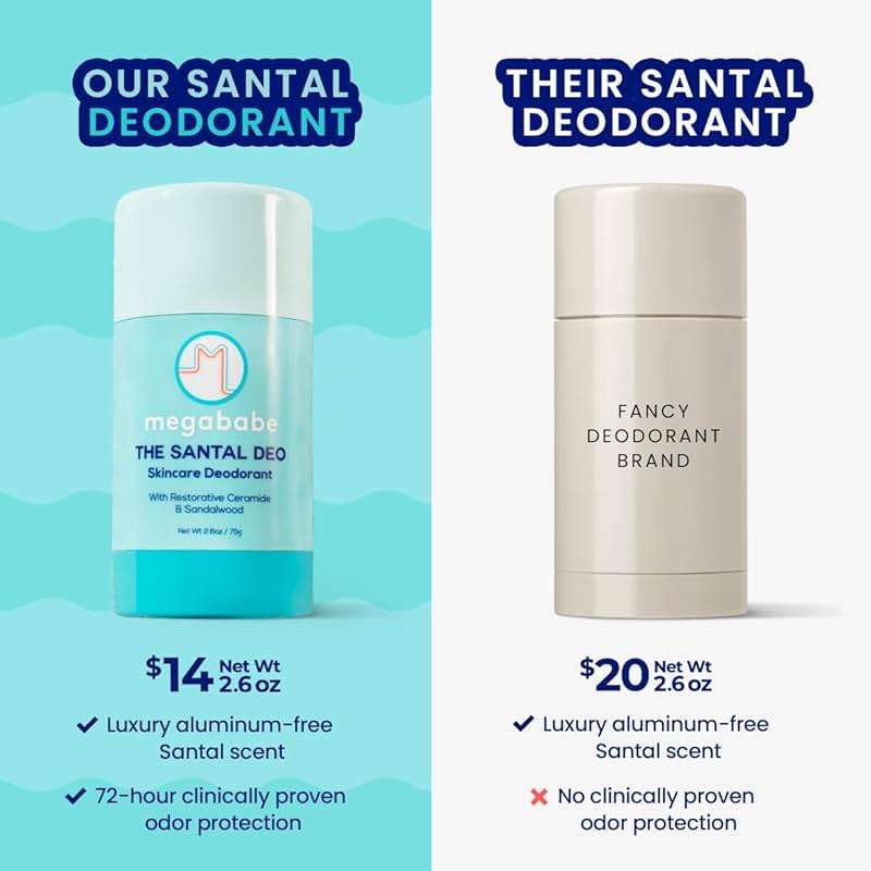 Megababe Skincare Deodorant - The Santal Deo with 72 hour Odor Protection | Summer and Hot Weather Essential | Restorative Ceramide & Sandalwood | Aluminum-Free, All Natural | 2.6 oz - Image 5