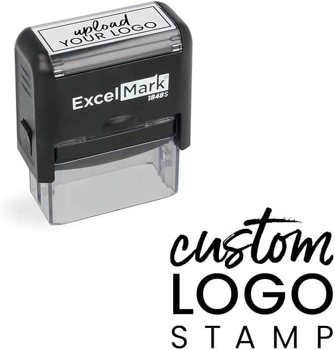 ExcelMark Custom Logo Stamp - Personalized Self-Inking Stamp - Upload Your Own Image (Medium) - Image 1