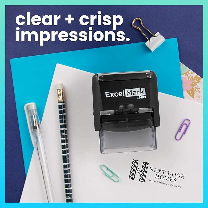 ExcelMark Custom Logo Stamp - Personalized Self-Inking Stamp - Upload Your Own Image (Medium) - Image 3