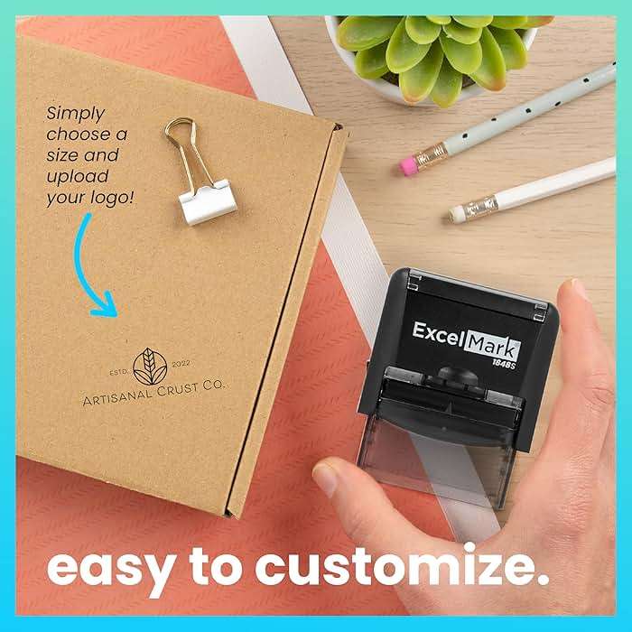ExcelMark Custom Logo Stamp - Personalized Self-Inking Stamp - Upload Your Own Image (Medium) - Image 4