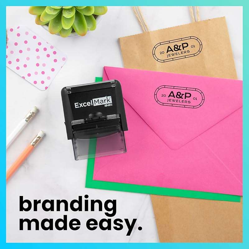 ExcelMark Custom Logo Stamp - Personalized Self-Inking Stamp - Upload Your Own Image (Medium) - Image 5