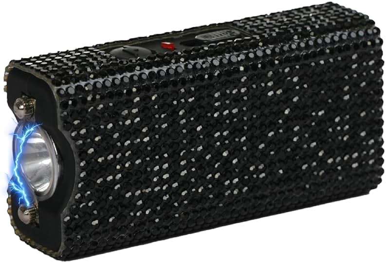 Streetwise Rhinestun Keychain Stun Gun – Compact Rechargeable Stun Gun Flashlight with Rhinestone Grip, Holster and Keyring for Women’s Self Protection - Image 3