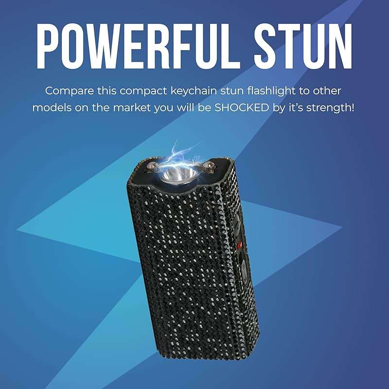 Streetwise Rhinestun Keychain Stun Gun – Compact Rechargeable Stun Gun Flashlight with Rhinestone Grip, Holster and Keyring for Women’s Self Protection - Image 7