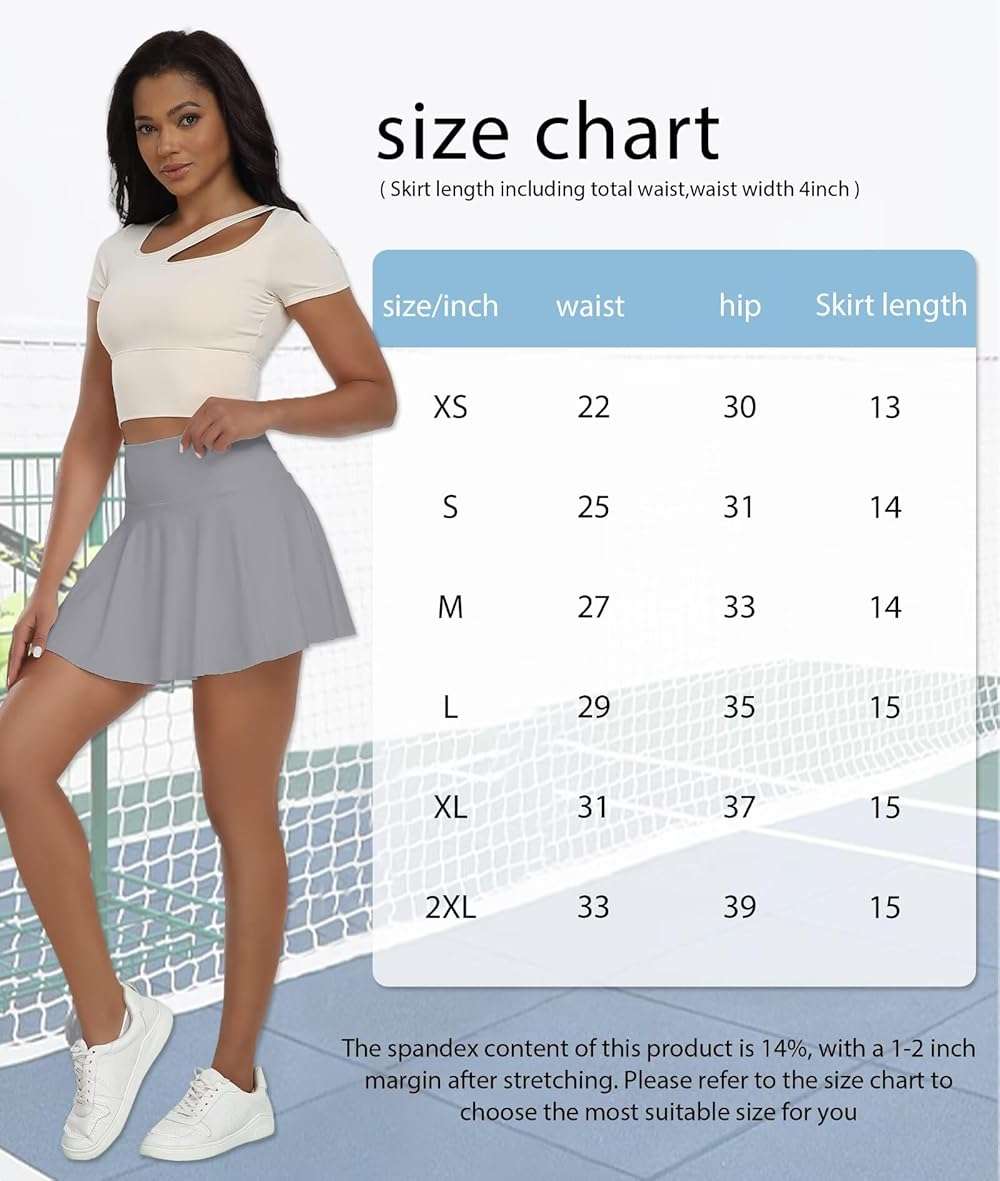 Afurdel Womens Tennis Skirt with Built-in Shorts High Waisted Pleated Golf Skirts for Women Skater Uniform Cheer Skirt - Image 7