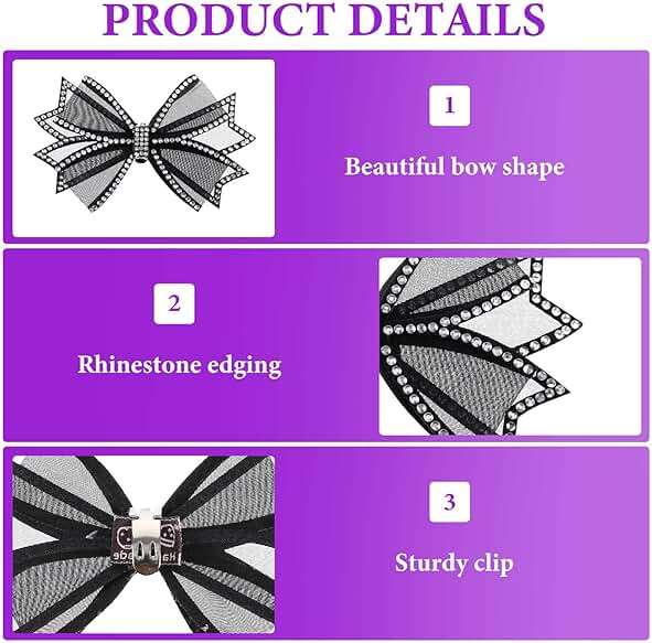 Shoe Clips for Women Dress Shoes 2 Pieces Mesh Bow Rhinestone High Heel Shoe Clips Removable Shoe Clips Rhinestone Shoe Clips Buckle Detachable Bow Heels Clothing Accessories for Wedding Party Prom - Image 3