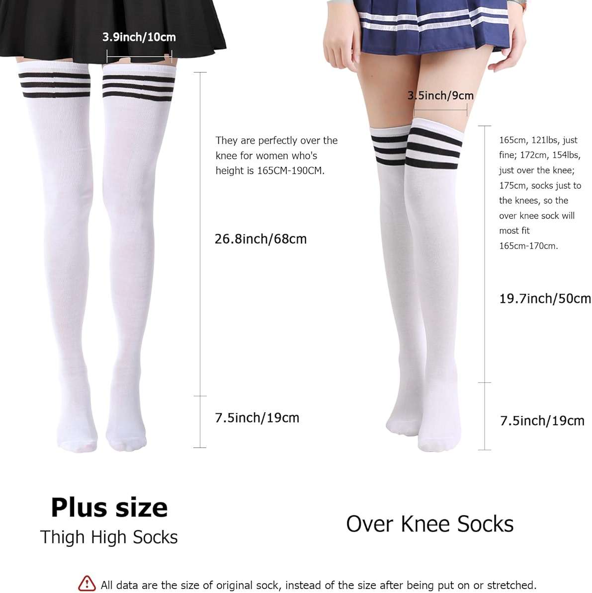 AQOKKA Extra Long Thigh High Socks for Women Striped Over Knee Thigh Socks Long Boot Thigh High Stockings Leg Warmers - Image 2