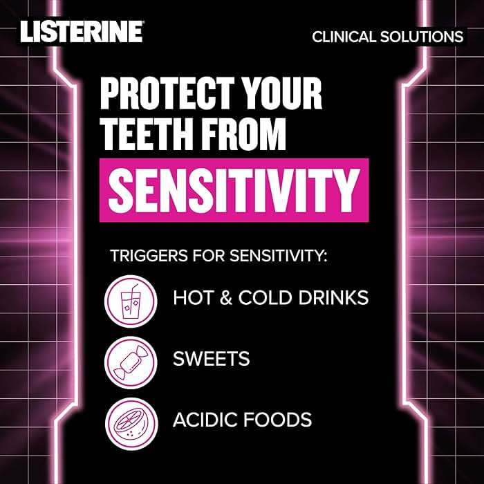 Listerine Clinical Solutions Sensitive Teeth Alcohol Free Mouthwash, Fresh Breath Dental Mouthwash Provides Protection & Relief from Tooth Sensitivity Pain, Daily Fresh Mint Oral Rinse, 500 mL - Image 4