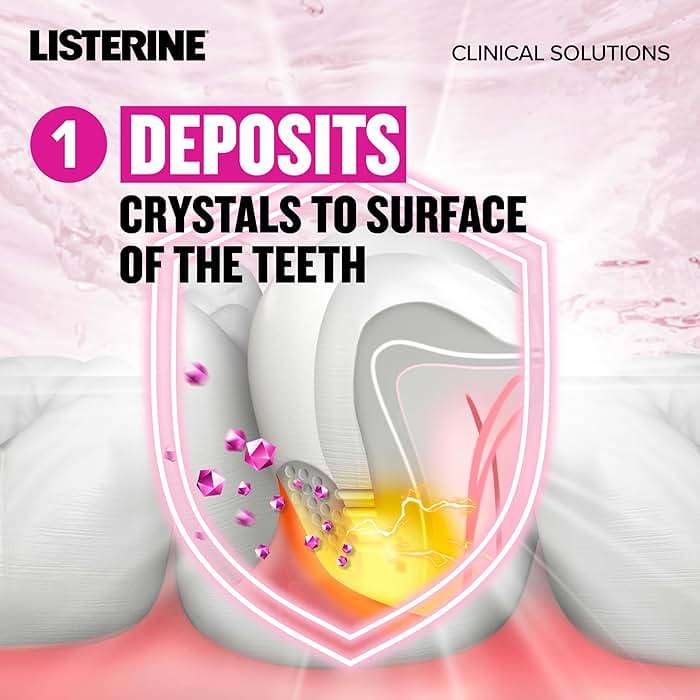 Listerine Clinical Solutions Sensitive Teeth Alcohol Free Mouthwash, Fresh Breath Dental Mouthwash Provides Protection & Relief from Tooth Sensitivity Pain, Daily Fresh Mint Oral Rinse, 500 mL - Image 5