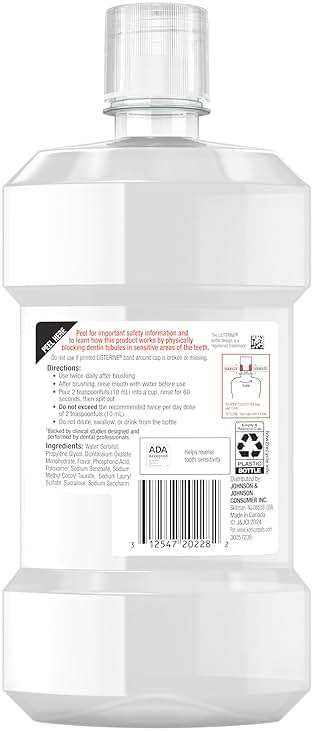 Listerine Clinical Solutions Sensitive Teeth Alcohol Free Mouthwash, Fresh Breath Dental Mouthwash Provides Protection & Relief from Tooth Sensitivity Pain, Daily Fresh Mint Oral Rinse, 500 mL - Image 8
