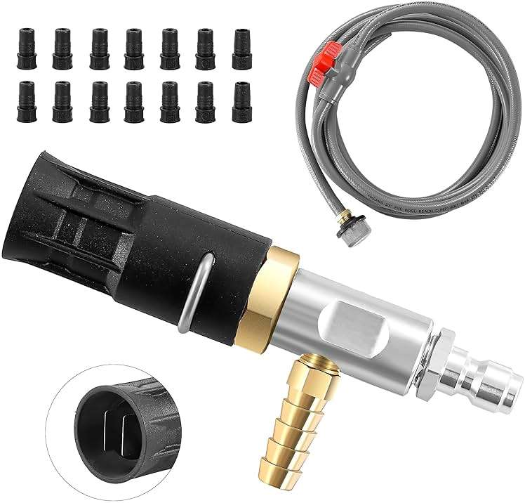 FIXFANS Adjustable Long Range Nozzle for Pressure Washer 5-6.5 GPM, Downstream Injection Spray Nozzle Kit, High Power Washing External Chemical Injector with 1/4” Quick Connect, 2500 to 4000 PSI - Image 9