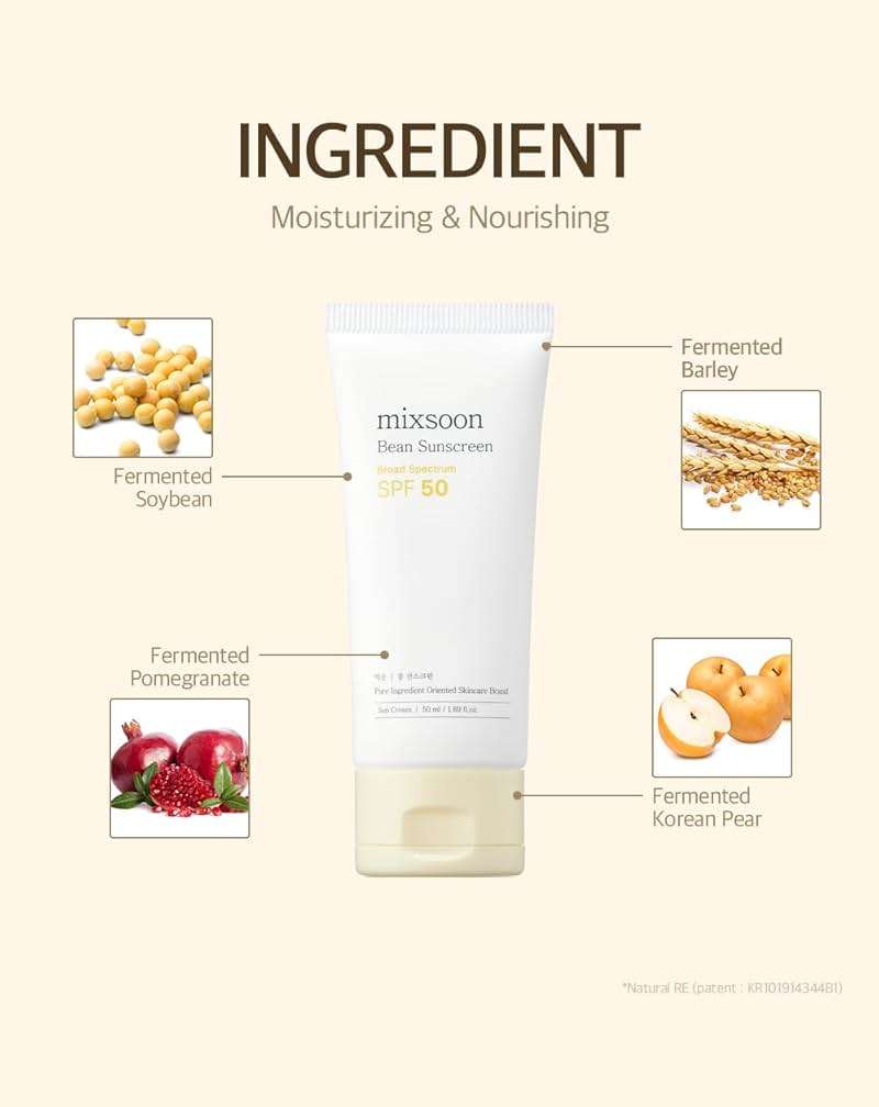 mixsoon Bean Sunscreen-Lightweight Airy Texture SPF 50 No Pilling Korean Sunscreen for Face, No White Cast, Non-Sticky Stocking Stuffers 50ml / 1.69 fl.oz. Korean Glass Skin Care (Bean, 1.69) - Image 6