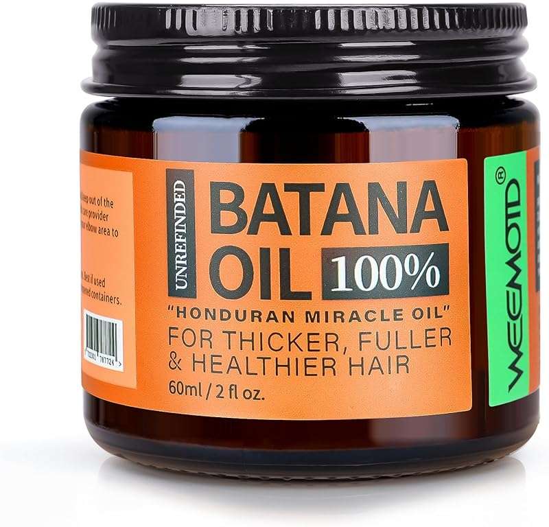 WEEMOTD 100% Raw Batana Oil for Hair, Unrefined Conditioning Hair & Scalp Oil from Honduras, Moisturizing Hair Mask for Dry Hair, Adds Shine & Softness for Men & Women, 2 fl oz - Image 1
