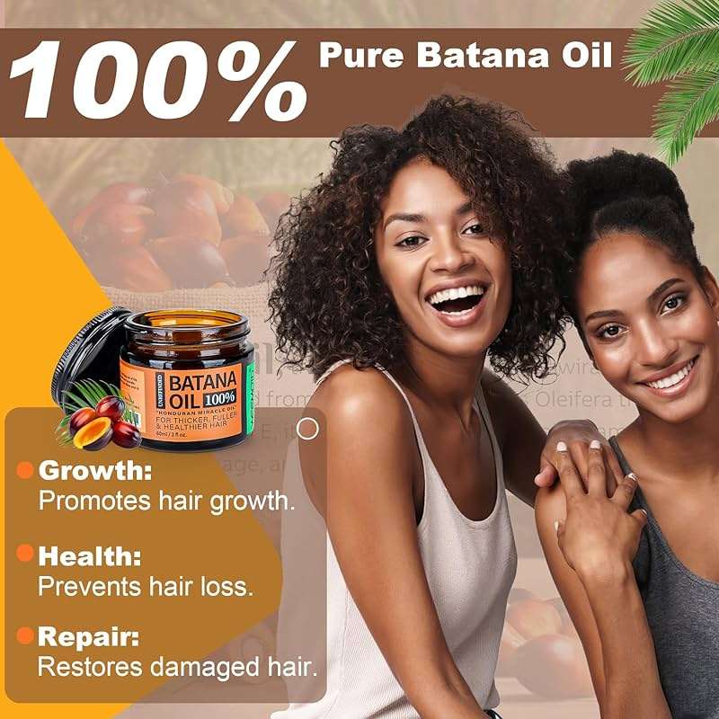 WEEMOTD 100% Raw Batana Oil for Hair, Unrefined Conditioning Hair & Scalp Oil from Honduras, Moisturizing Hair Mask for Dry Hair, Adds Shine & Softness for Men & Women, 2 fl oz - Image 2